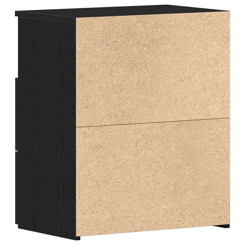 vidaXL Κομοδίνο Μαύρο Δρυς 50x32x60εκ Επεξεργασμένο Ξύλο