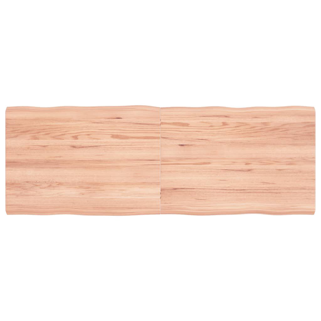 vidaXL Επιφ Τραπεζιού Αν Καφέ 140x50x(2-4)εκ.Ακατέργ. Μασίφ Ξύλο Δρυός