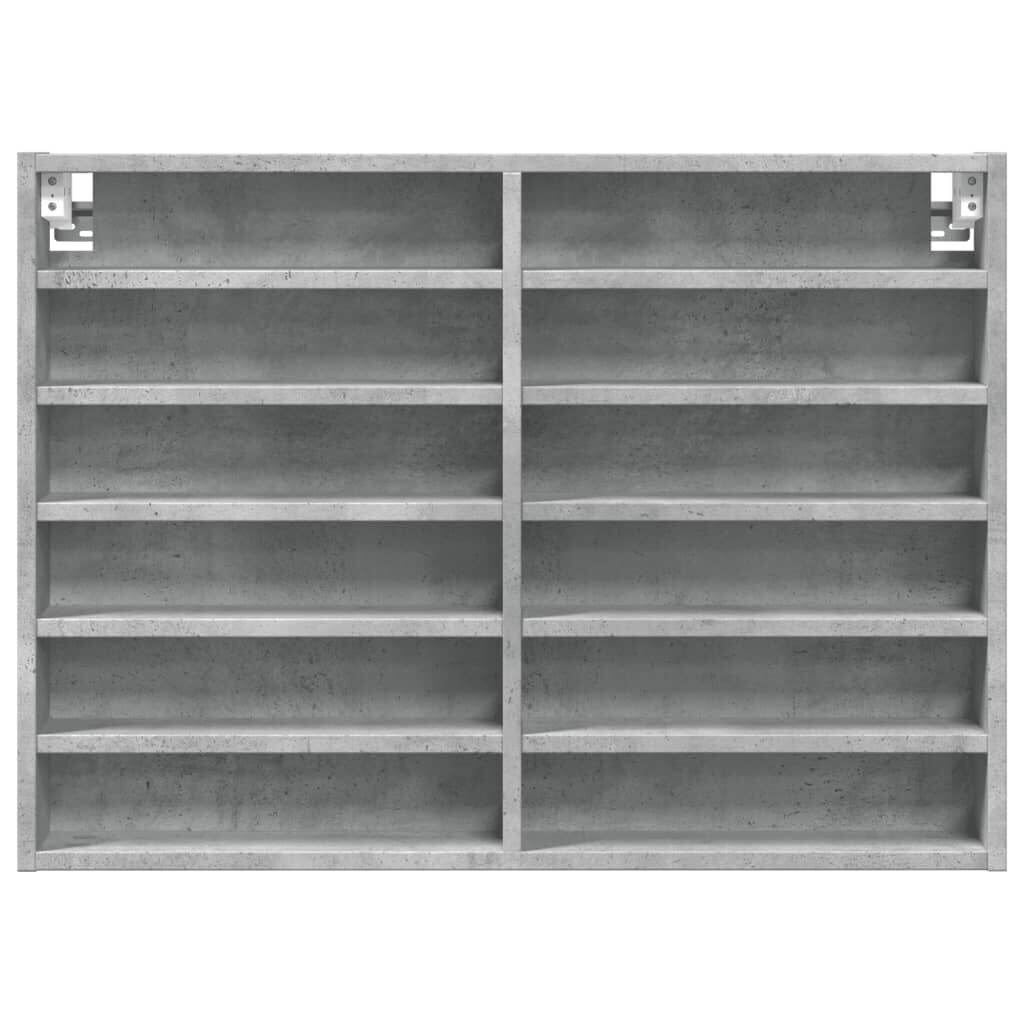 vidaXL Βιτρίνα Γκρι Σκυροδέματος 80x8,5x58 εκ. από Επεξεργασμένο Ξύλο