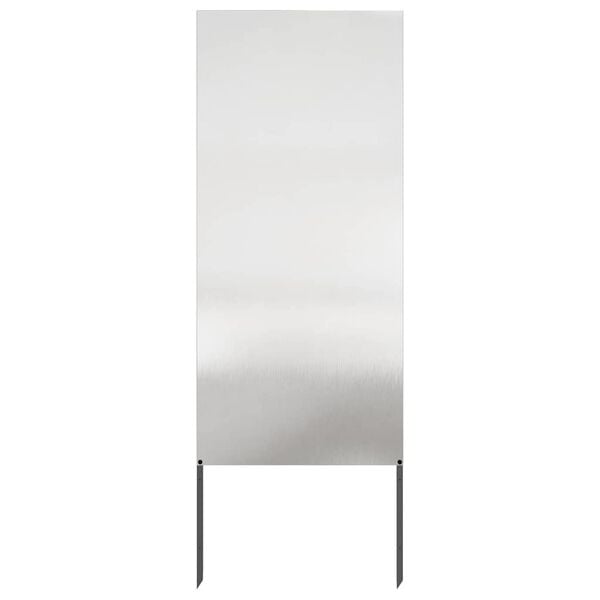 vidaXL Οθόνη Ιδιωτικότητας Κήπου Ασημί 50 x 140 εκ Ανοξείδωτο ατσάλι