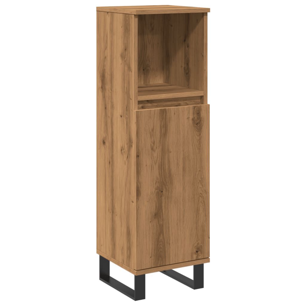 vidaXL Ντουλάπι μπάνιου Δρυς τεχνίτης 30x30x100 cm Κατασκευασμένο ξύλο