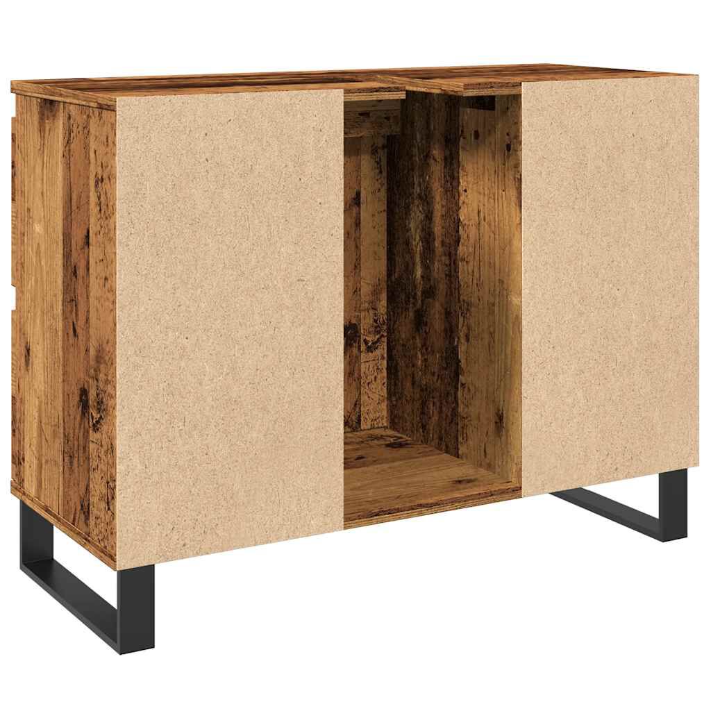 vidaXL Ντουλάπι νιπτήρα μπάνιου Παλιό ξύλο 80x33x60 cm