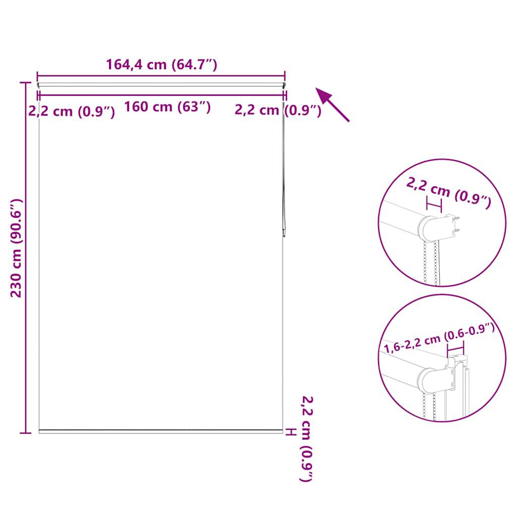 Στόρι Συσκότισης Ρόλερ Μαύρο 160 x 230 εκ.
