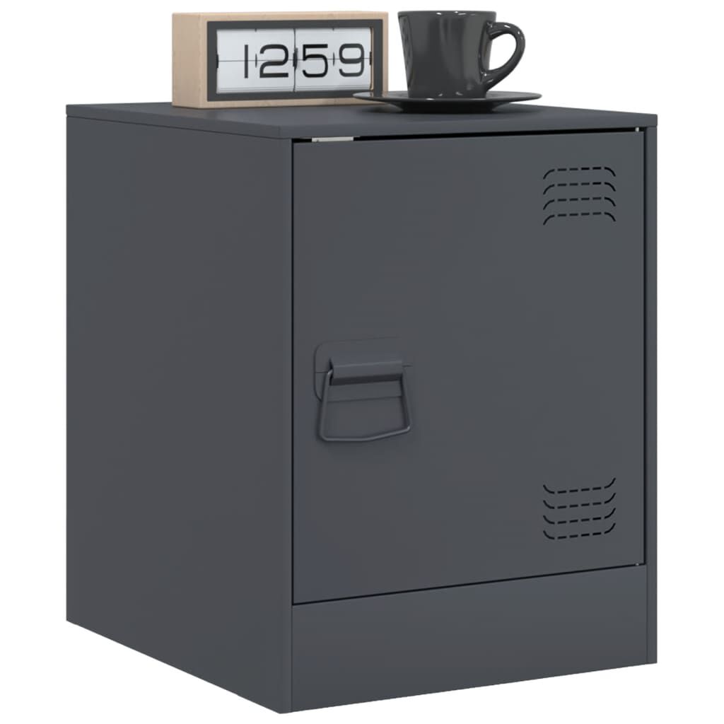 vidaXL Κομοδίνο Ανθρακί 34,5 x 39 x 44 εκ. από Χάλυβα