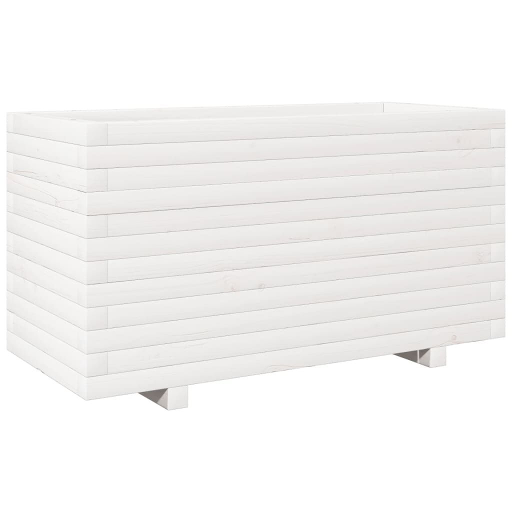 vidaXL Ζαρντινιέρα Κήπου Λευκή 90x40x49,5 εκ. από Μασίφ Ξύλο Πεύκου