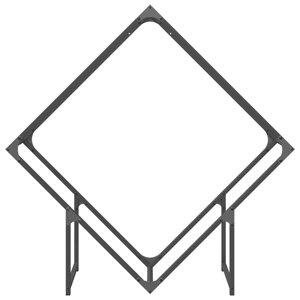 vidaXL Ράφι για καυσόξυλα Μαύρο 100x25x100 cm Ατσάλι ψυχρής έλασης