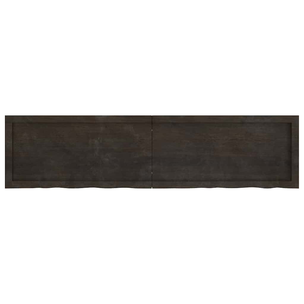 vidaXL Ράφι Τοίχου Σκούρο Καφέ 160x40x(2-6) εκ. Επεξ. Μασίφ Ξύλο Δρυός