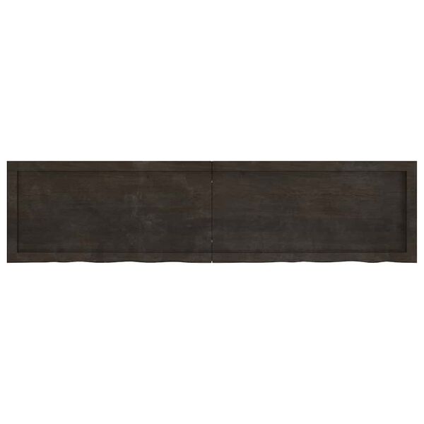 vidaXL Ράφι Τοίχου Σκούρο Καφέ 160x40x(2-6) εκ. Επεξ. Μασίφ Ξύλο Δρυός
