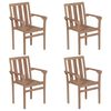 vidaXL Καρέκλες Κήπου Στοιβαζόμενες 4 τεμ. Μασίφ Ξύλο Teak & Μαξιλάρια