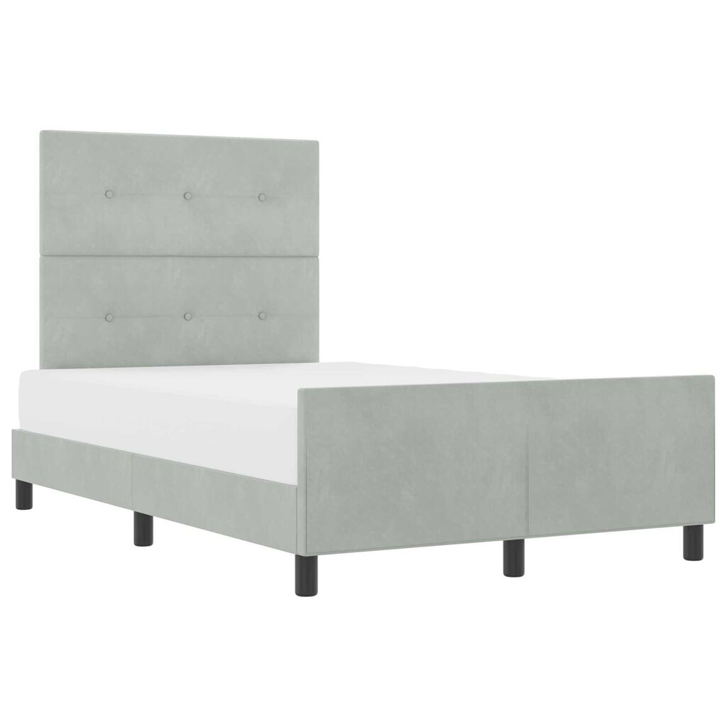vidaXL Σκελετός Κρεβατιού Ανοιχτό γκρι 120 x 190 cm Βελούδο
