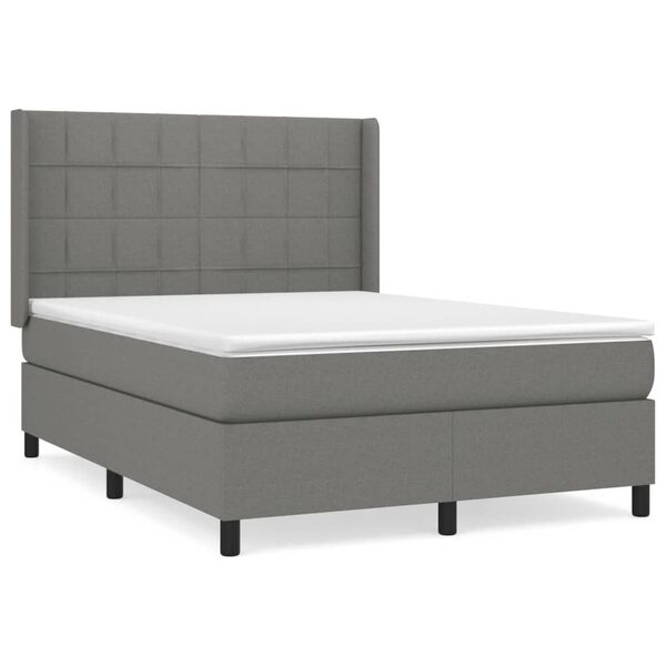 vidaXL &Kappa;&rho;&epsilon;&beta;ά&tau;&iota; Boxspring &mu;&epsilon; &Sigma;&tau;&rho;ώ&mu;&alpha; &Sigma;&kappa;&omicron;ύ&rho;&omicron; &Gamma;&kappa;&rho;&iota; 140x190 &epsilon;&kappa;. &Upsilon;&phi;&alpha;&sigma;&mu;ά&tau;&iota;&nu;&omicron;