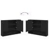 vidaXL Σετ Επίπλων Μπάνιου με συρτάρι 4 pcs Μαύρο Επεξεργασμένο ξύλο