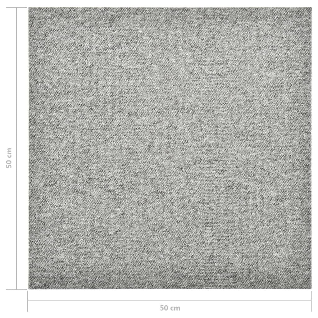 vidaXL Μοκέτα Πλακάκι 20 τεμ. Ανοιχτό Γκρι 5 μ² 50x50 εκ.