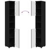 vidaXL Σετ Επίπλων Μπάνιου Επιτοίχιο 4 pcs Μαύρο 61 x 35 x 64 εκ.