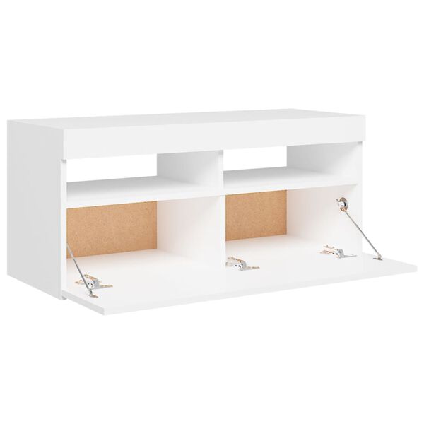 vidaXL Έπιπλο Τηλεόρασης με LED Λευκό 90 x 35 x 40 εκ.