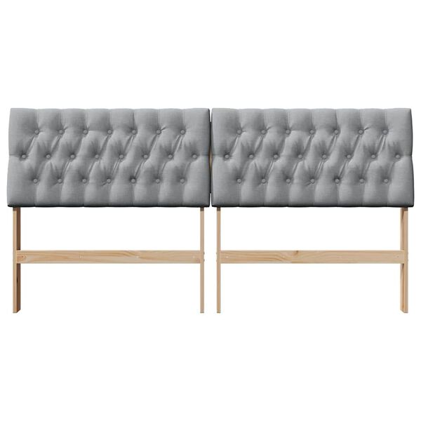 vidaXL Ταπετσαρισμένο κεφαλάρι Ανοιχτό γκρι 180 cm