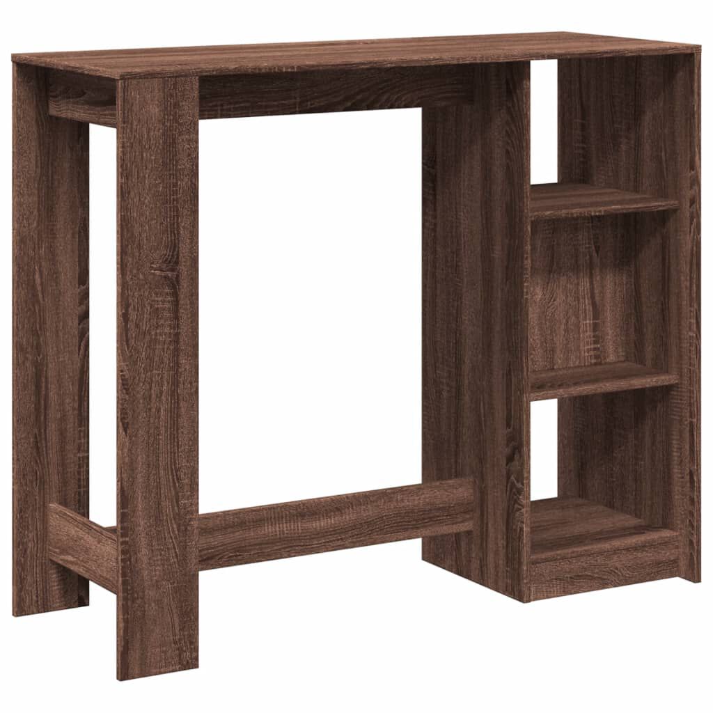 vidaXL Τραπέζι Κονσόλα με Ράφι Καφέ Δρυς 124x46x103,5εκ. Επεξεργ. Ξύλο