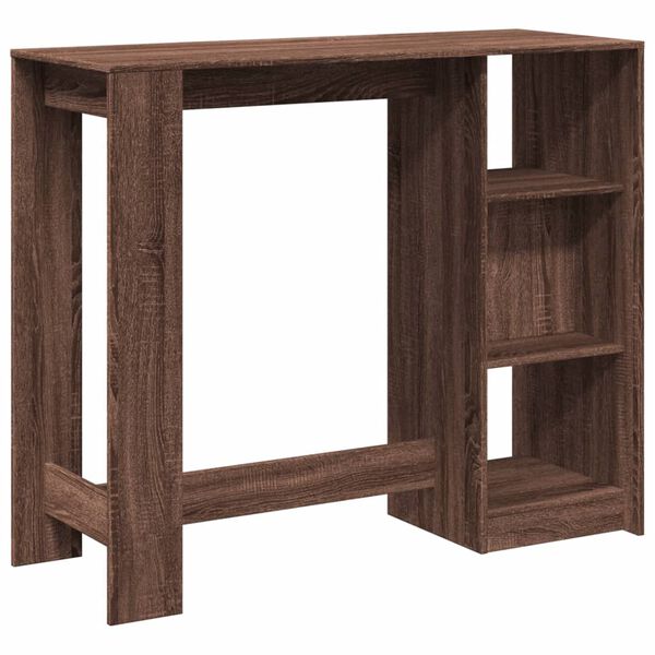 vidaXL Τραπέζι Κονσόλα με Ράφι Καφέ Δρυς 124x46x103,5εκ. Επεξεργ. Ξύλο
