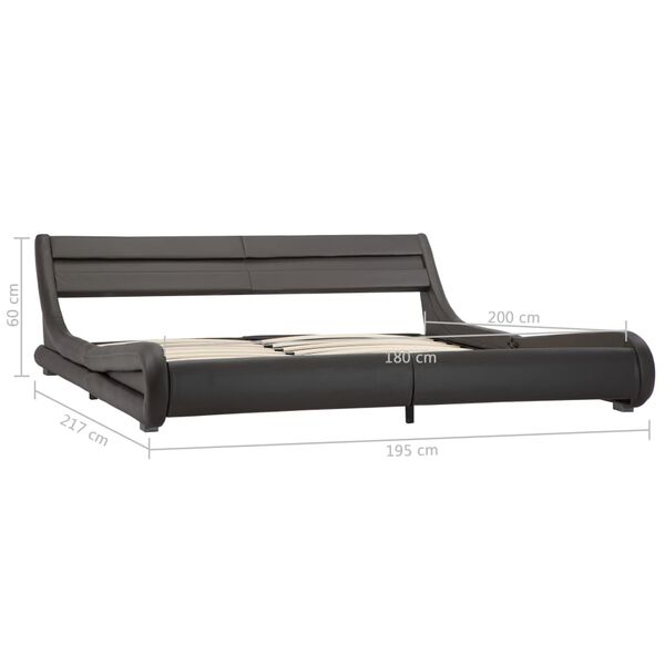 vidaXL Πλαίσιο Κρεβατιού με LED Γκρι 180 x 200 εκ. από Συνθετικό Δέρμα
