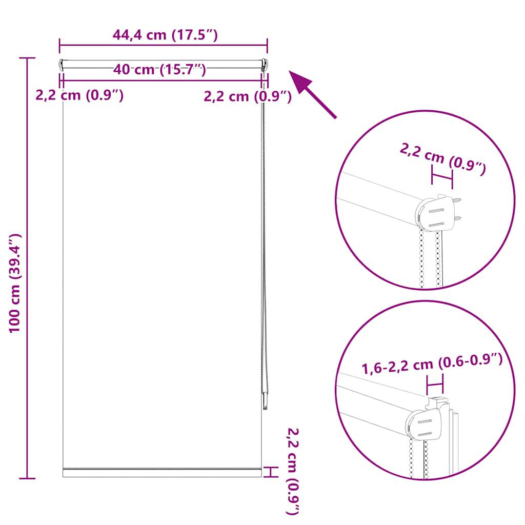 Ρόλερ Σκίασης Blackout Μπεζ 40 x 100 cm