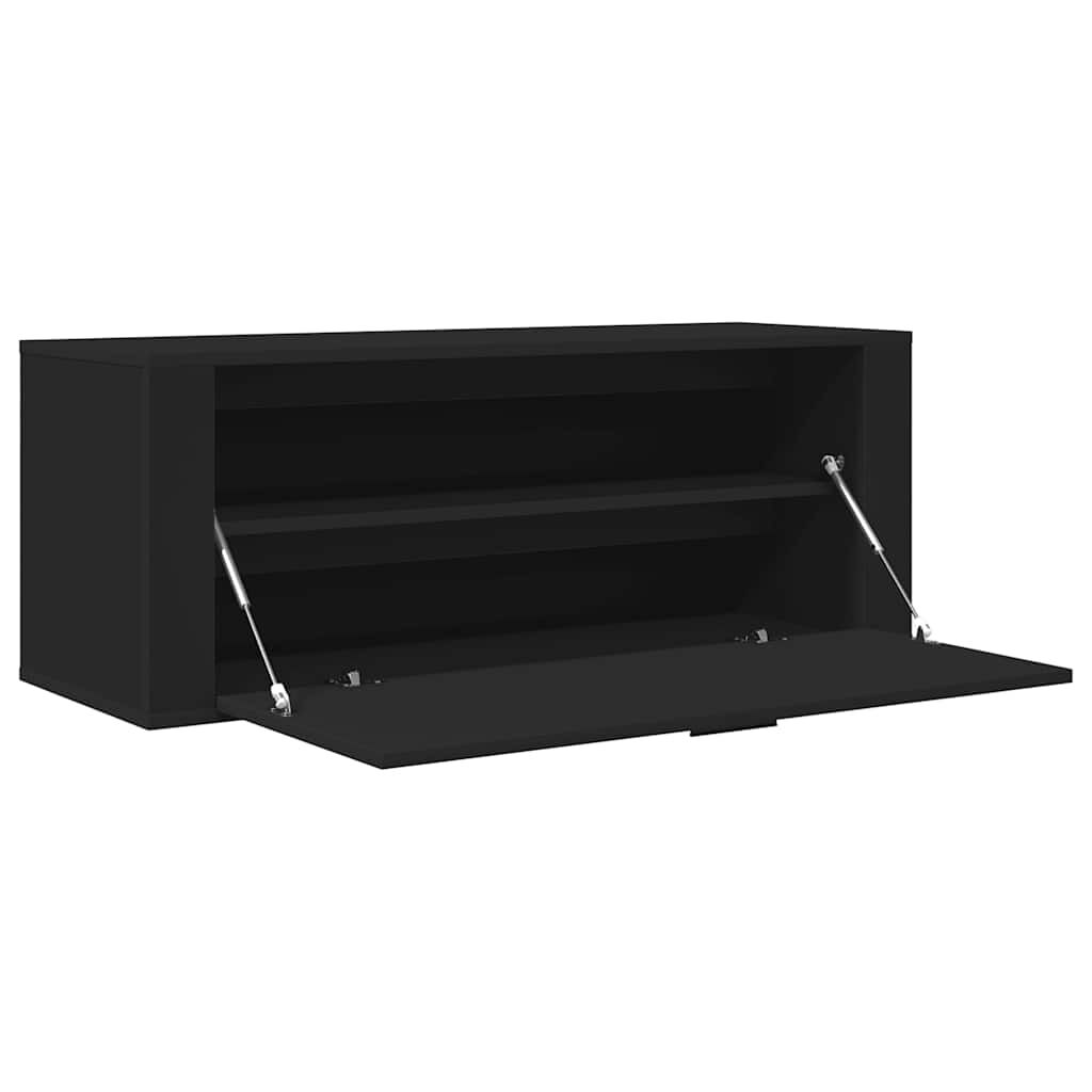vidaXL Παπουτσοθήκη Επιτοίχια Μαύρη 100x35x38εκ από Επεξεργασμένο Ξύλο