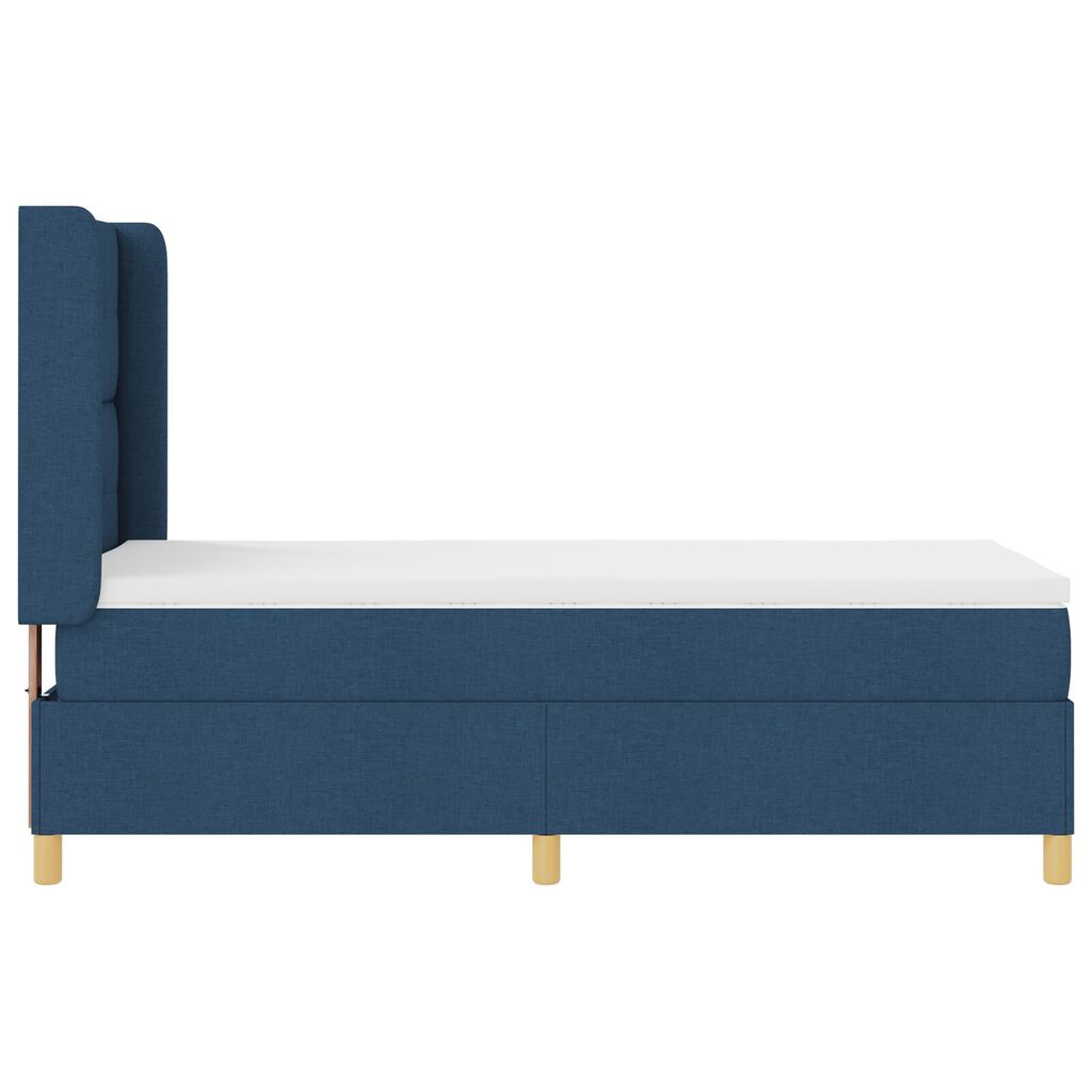 vidaXL Κρεβάτι Box Spring με Στρώμα Μπλε 80x200 εκ. Ύφασμα