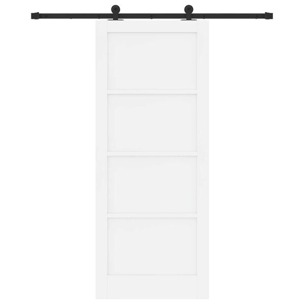 vidaXL Σετ Συρόμενης Πόρτας Λευκό και μαύρο 86 x 211 cm