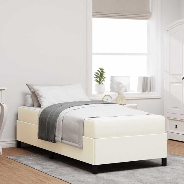 vidaXL Σκελετός Κρεβατιού Κρεμ 90 x 200 cm Βελούδο