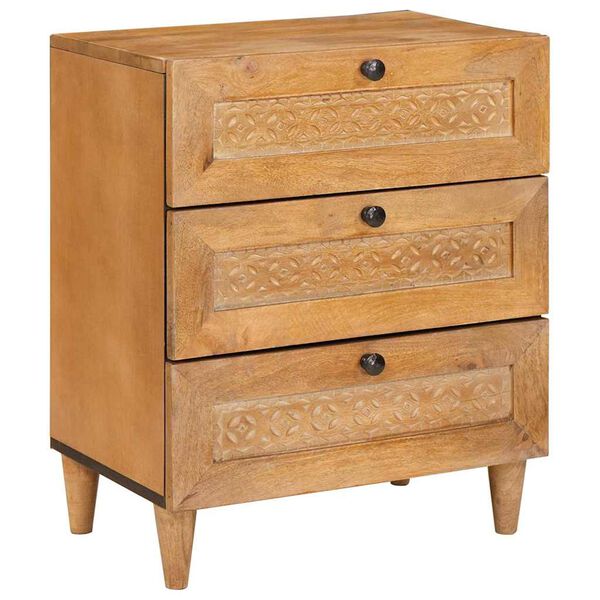 vidaXL Κομοδίνο Ανοιχτό καφέ 50 x 33 x 62 εκ. Μασίφ ξύλο ακακίας