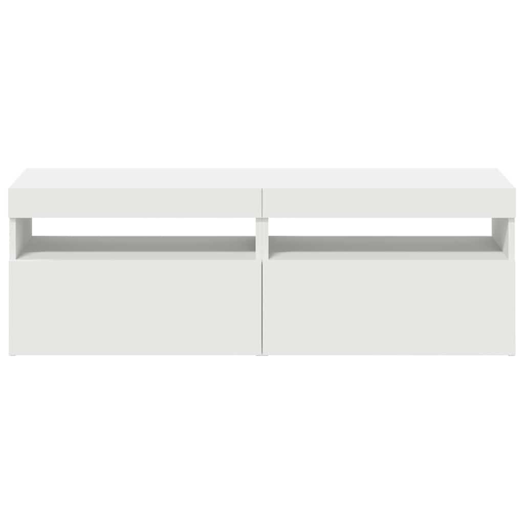 vidaXL Έπιπλα Τηλεόρασης με LED 2 τεμ. Λευκά 60 x 35 x 40 εκ.