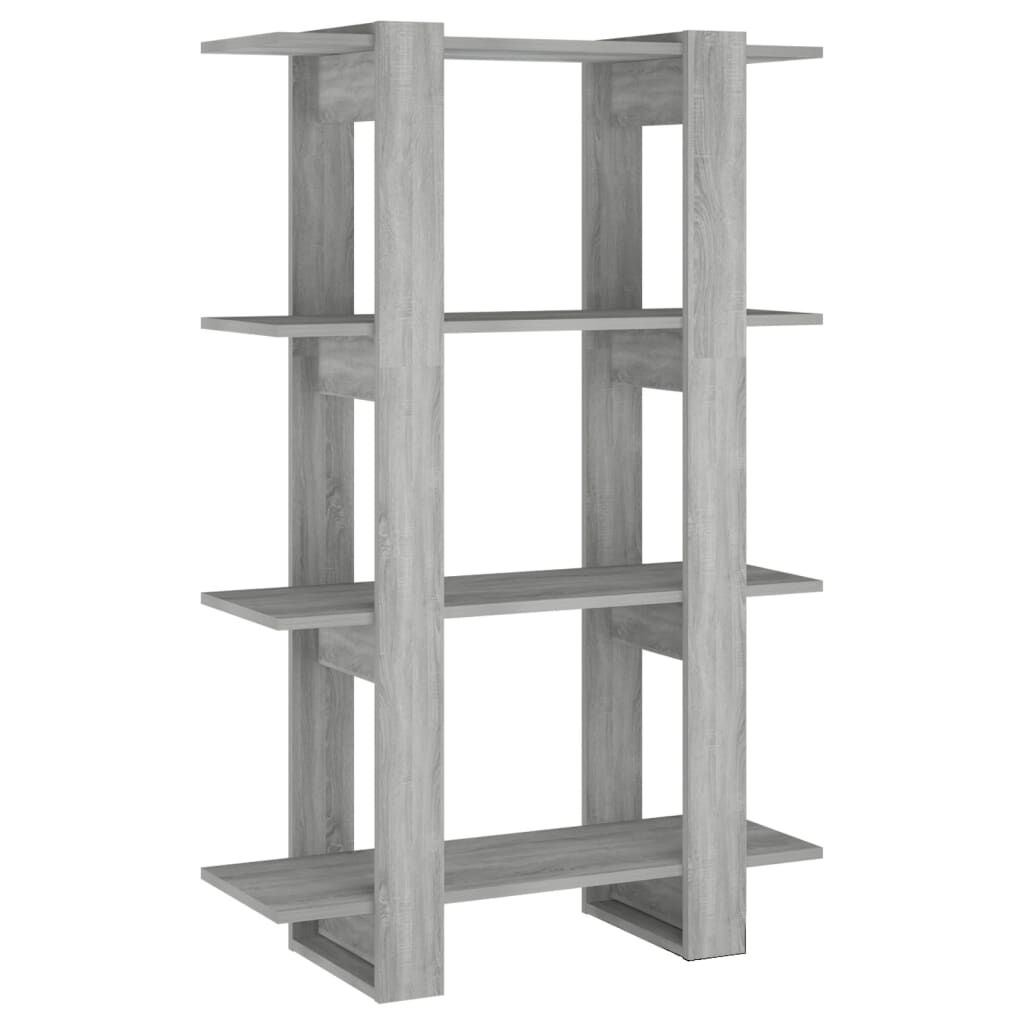 vidaXL Βιβλιοθήκη/Διαχωριστικό Χώρου Γκρι Sonoma 80 x 30 x 123,5 εκ.