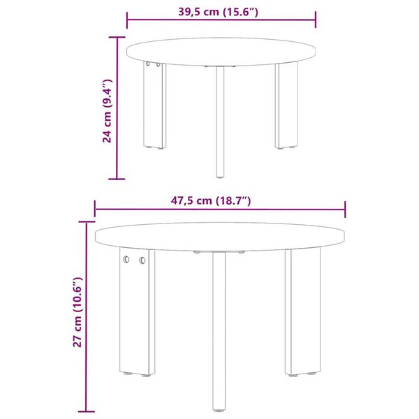 vidaXL Τραπεζάκι σαλονιού 2 pcs Λευκό 47.5 x 47.5 x 27 εκ.