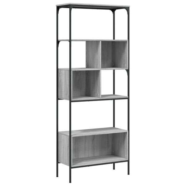 vidaXL Βιβλιοθήκη 5 Επιπέδων Γκρι Sonoma 76x33x188,5 εκ. Επεξεργ. Ξύλο