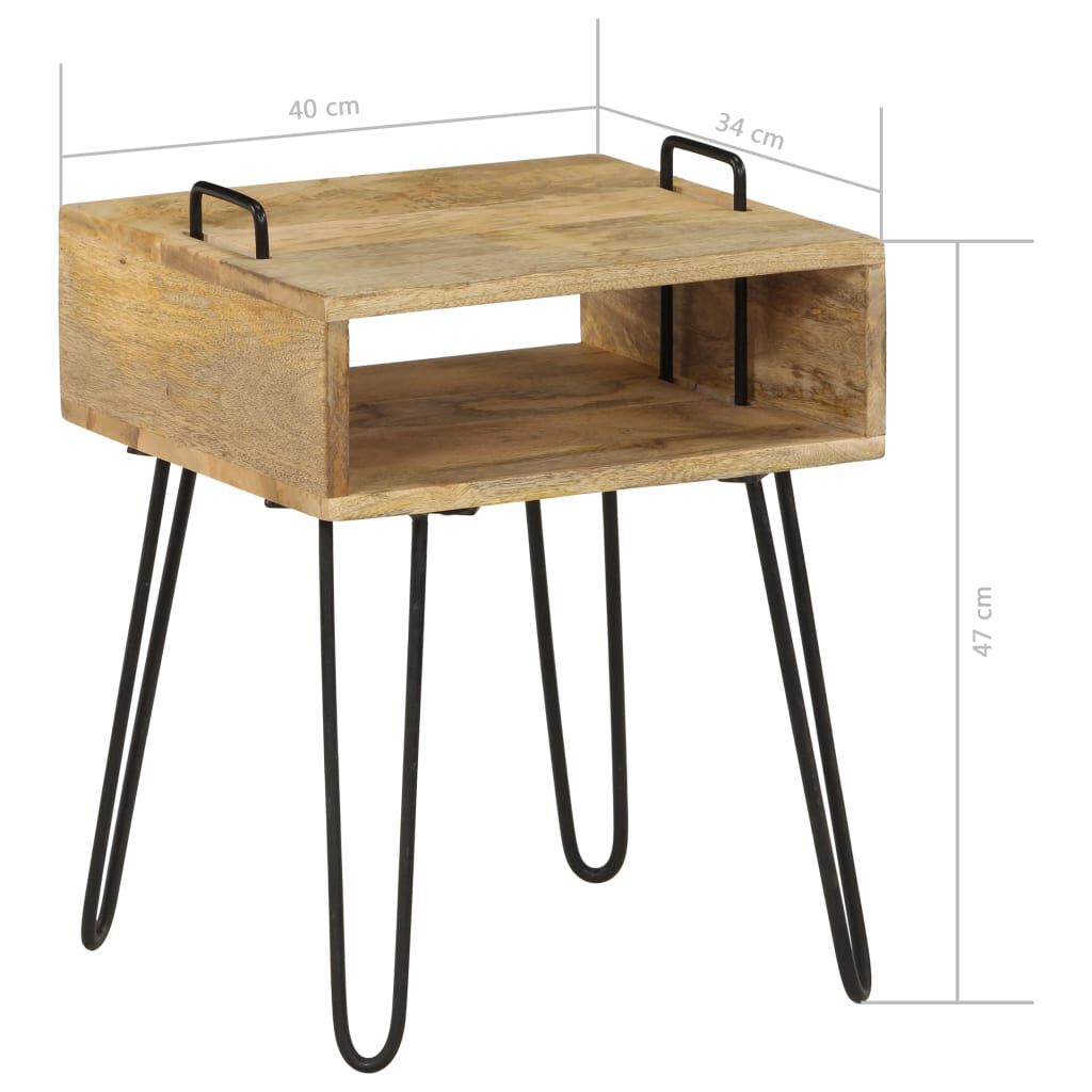 vidaXL Κομοδίνο 40 x 34 x 47 εκ. από Μασίφ Ξύλο Μάνγκο
