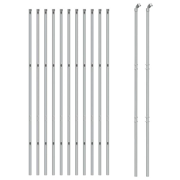 vidaXL Συρματόπλεγμα Περίφραξης Ασημί 1,6 x 25 μ. με Στύλους