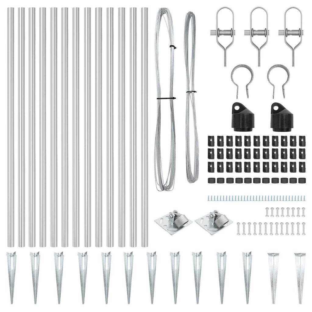 vidaXL Πό posts φράχτη 13 pcs Ασημί Ø32mm 100 εκ.