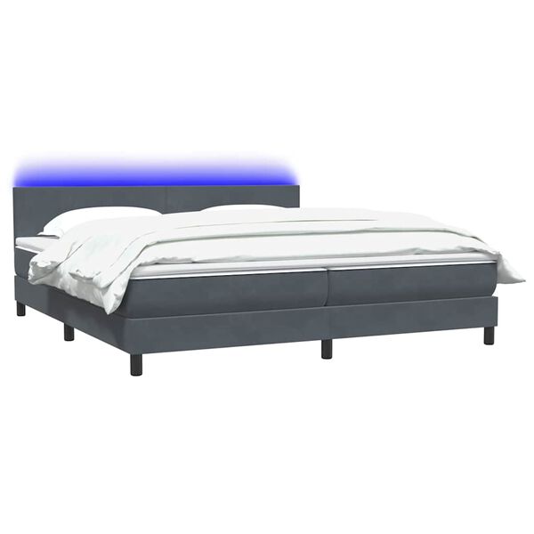 vidaXL &Kappa;&rho;&epsilon;&beta;ά&tau;&iota; Boxspring &mu;&epsilon; &Sigma;&tau;&rho;ώ&mu;&alpha; & LED &Sigma;&kappa;&omicron;ύ&rho;&omicron; &Gamma;&kappa;&rho;&iota; 180x210 &epsilon;&kappa;. &Beta;&epsilon;&lambda;&omicron;ύ&delta;&iota;&nu;&omicron;