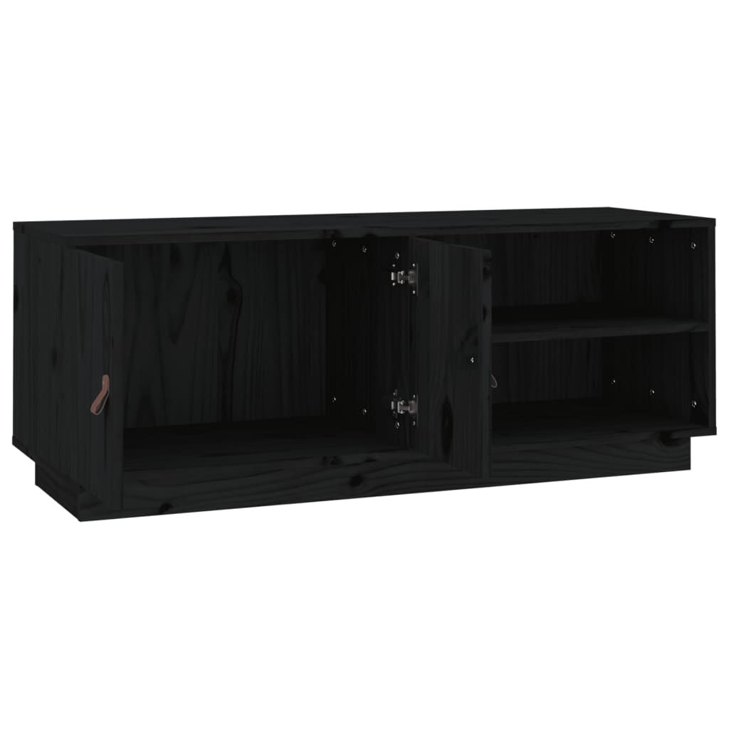 vidaXL Έπιπλο Τηλεόρασης Μαύρο 105x34x40 εκ. από Μασίφ Ξύλο Πεύκου