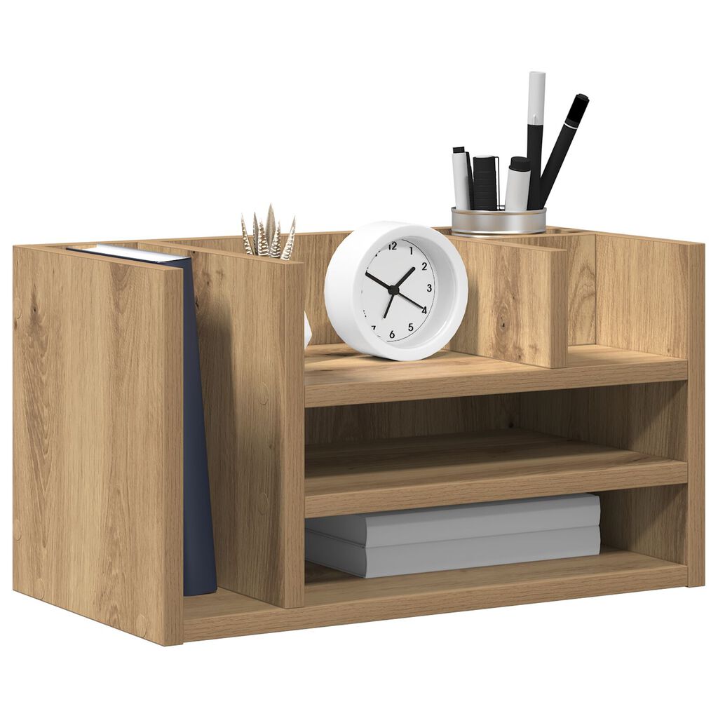 vidaXL Οργανωτής Γραφείου Μαύρη Δρυς 44.5x24x25 cm Κατασκευασμένο Ξύλο