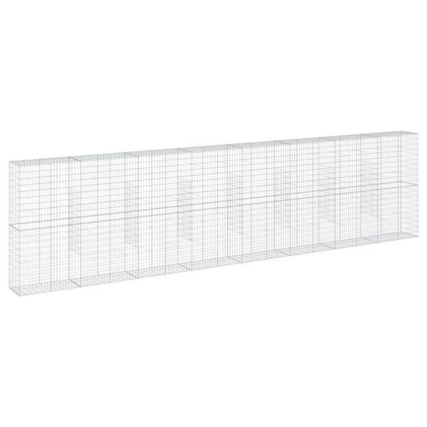 vidaXL Συρματοκιβώτιο με Κάλυμμα 800x50x200εκ. από Γαλβανισμένο Χάλυβα