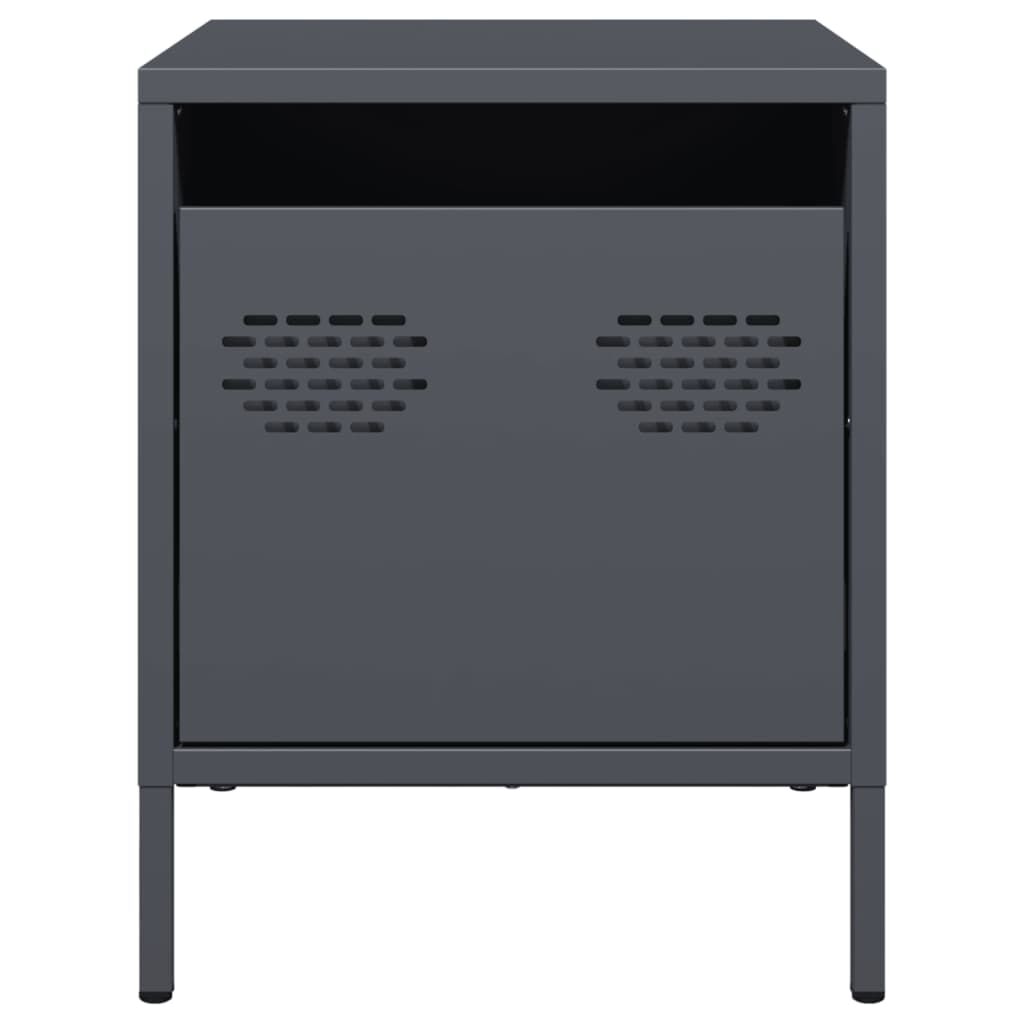 vidaXL Κομοδίνο Ανθρακί 35x39x43,5 εκ. από Χάλυβα