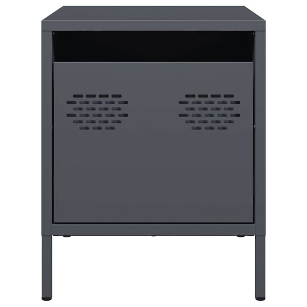 vidaXL Κομοδίνο Ανθρακί 35x39x43,5 εκ. από Χάλυβα