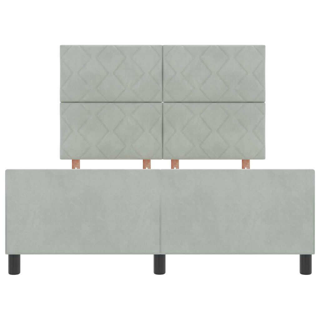 vidaXL Σκελετός Κρεβατιού Ανοιχτό γκρι 140 x 190 cm Βελούδο