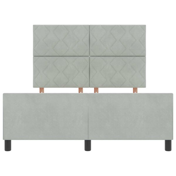 vidaXL Σκελετός Κρεβατιού Ανοιχτό γκρι 140 x 190 cm Βελούδο