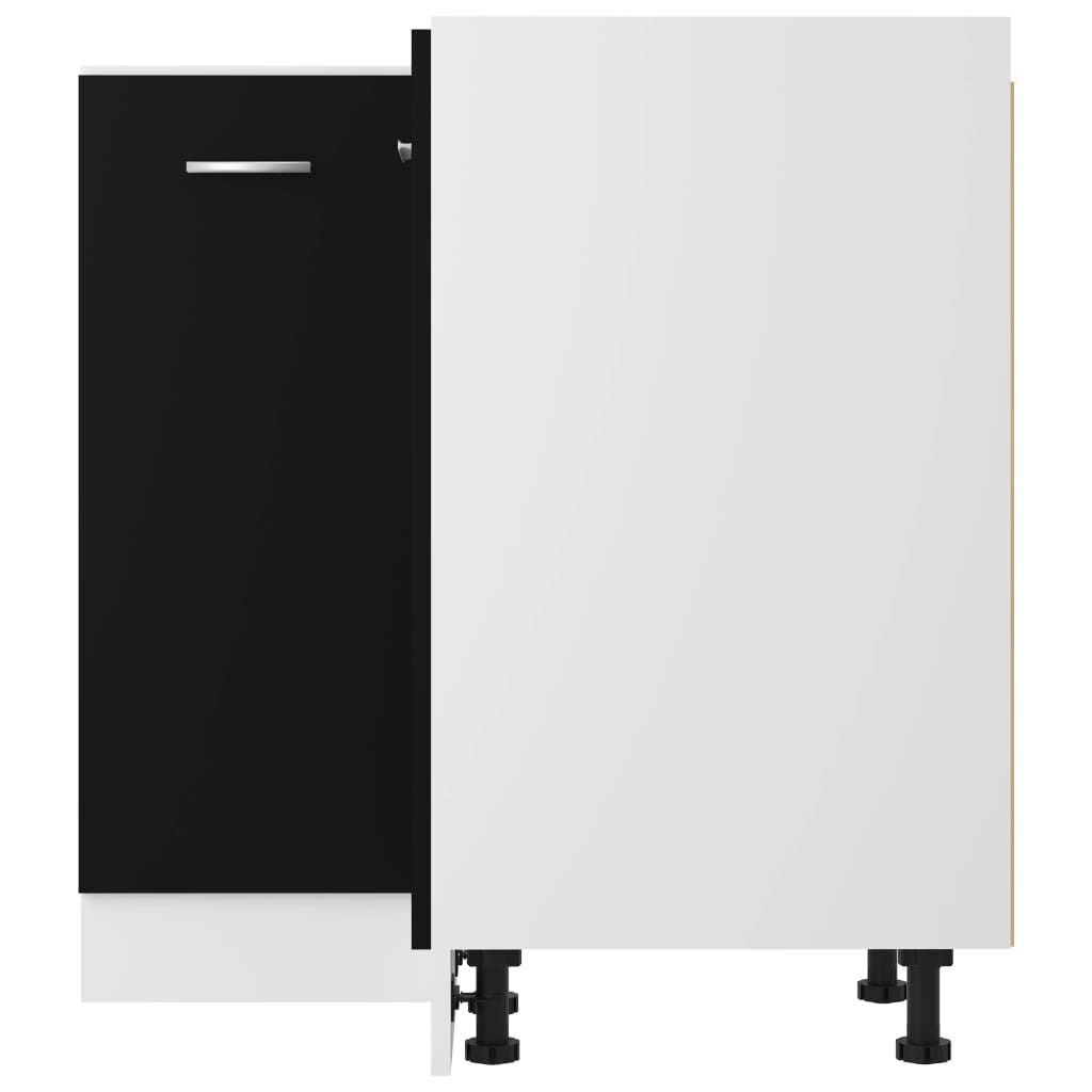 vidaXL Ντουλάπι Δαπέδου Γωνιακό Lyon Μαύρο 75,5x75,5x81,5εκ.