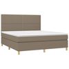 vidaXL &Kappa;&rho;&epsilon;&beta;ά&tau;&iota; Boxspring &mu;&epsilon; &Sigma;&tau;&rho;ώ&mu;&alpha; & LED Taupe 180x200 &epsilon;&kappa;. &Upsilon;&phi;&alpha;&sigma;&mu;ά&tau;&iota;&nu;&omicron;