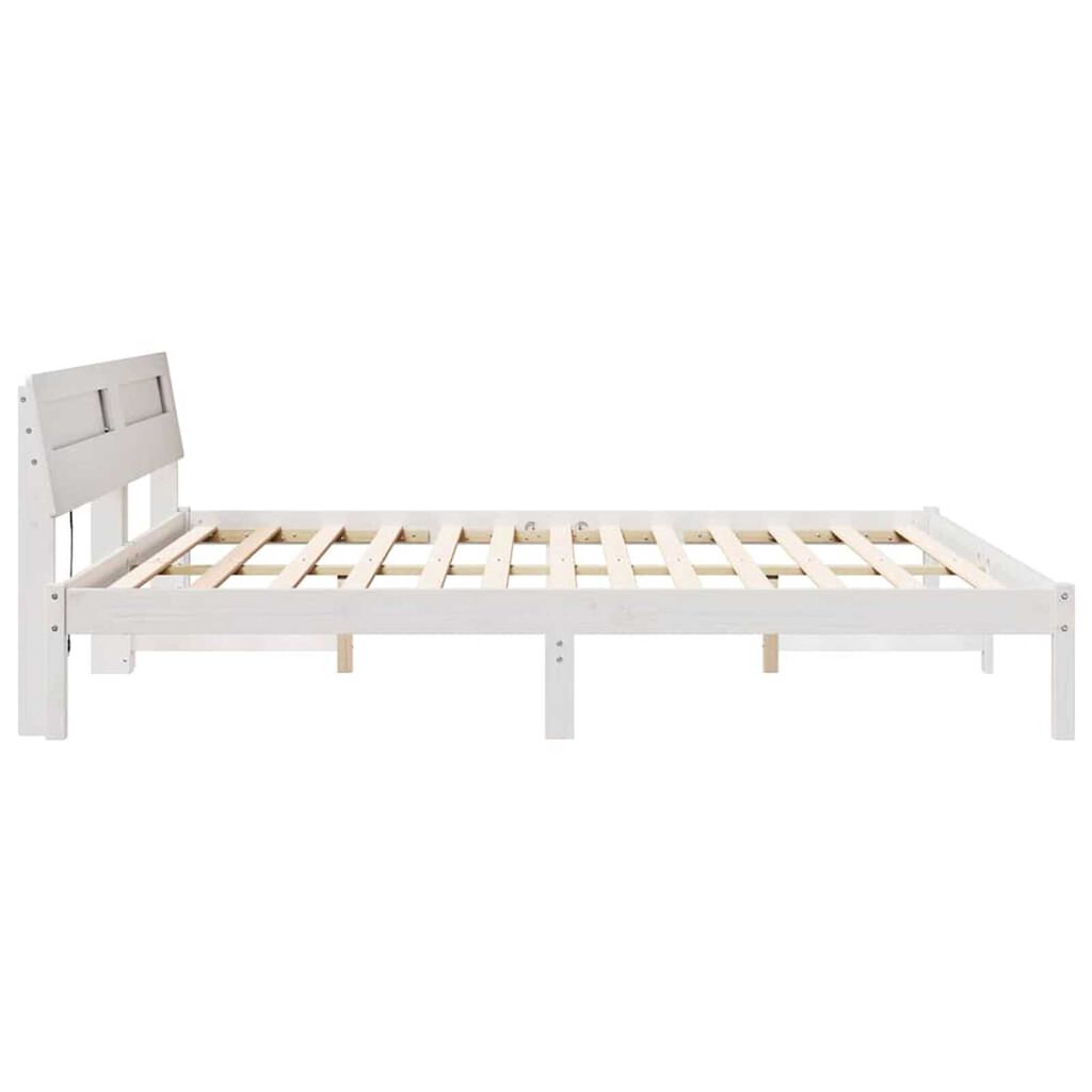vidaXL Σκελετός Κρεβατιού Λευκό 180 x 200 cm Μασίφ ξύλο πεύκου