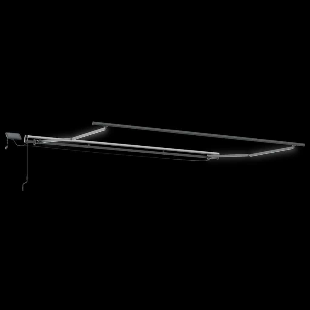 vidaXL Τέντα Πτυσσόμενη Χειροκίνητη με LED Ανθρακί / Λευκή 500x300 εκ.