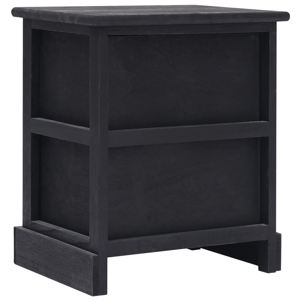 vidaXL Κομοδίνο Μαύρο 38 x 28 x 45 εκ. από Ξύλο Παυλώνιας