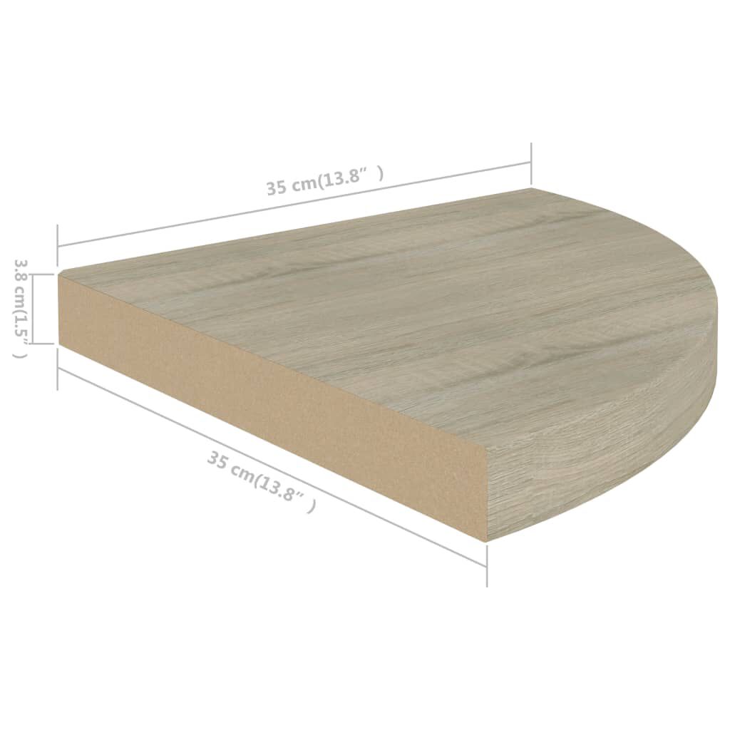 vidaXL Ράφι Τοίχου Γωνιακό Χρώμα Δρυός 35x35x3,8 εκ. από MDF